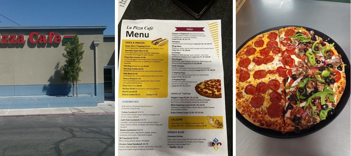 La Pizza Cafe Menu